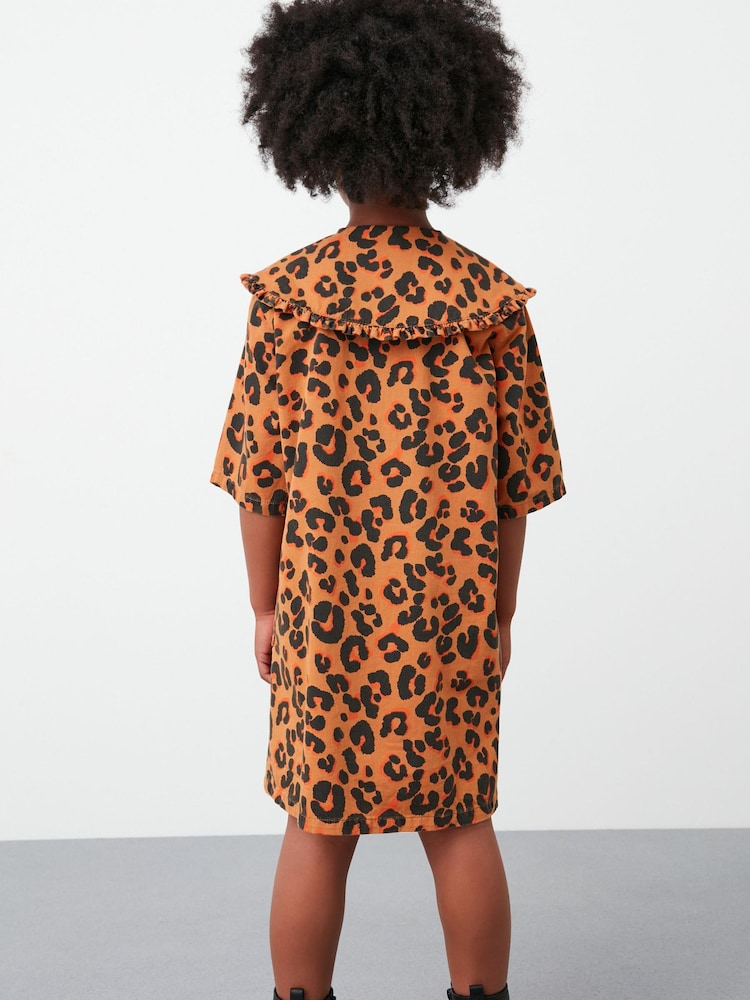 Animal Printed Collar Dress