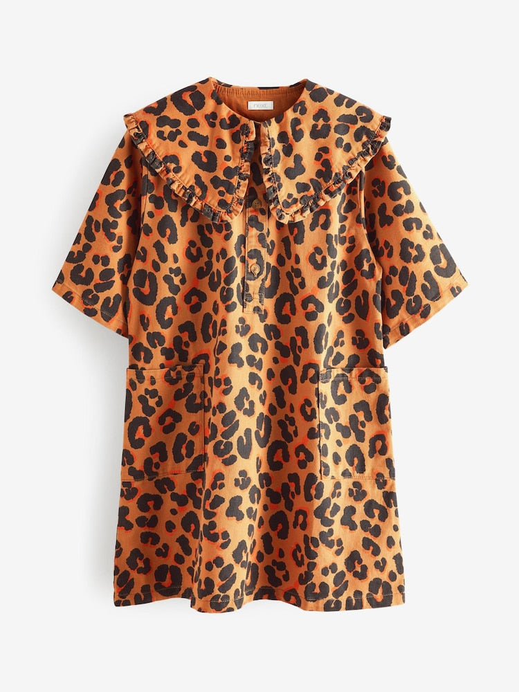 Animal Printed Collar Dress