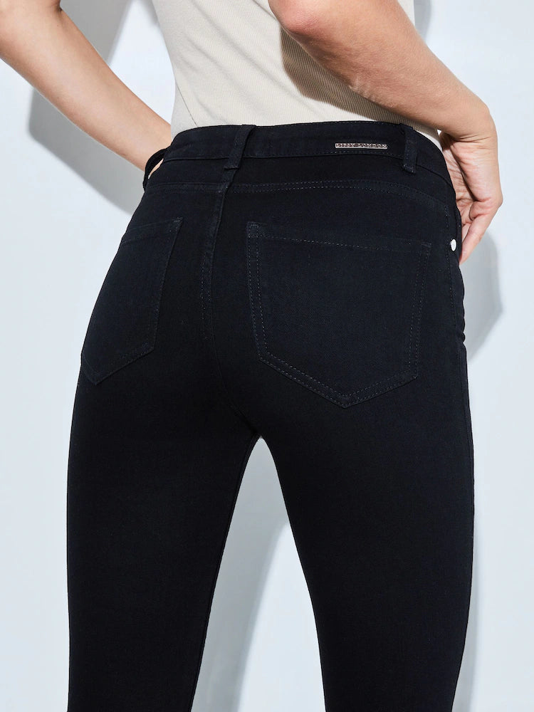Black Mid Rise Skinny Jeans