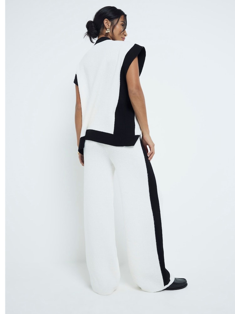 River Island Tipped Waistcoat - Cream