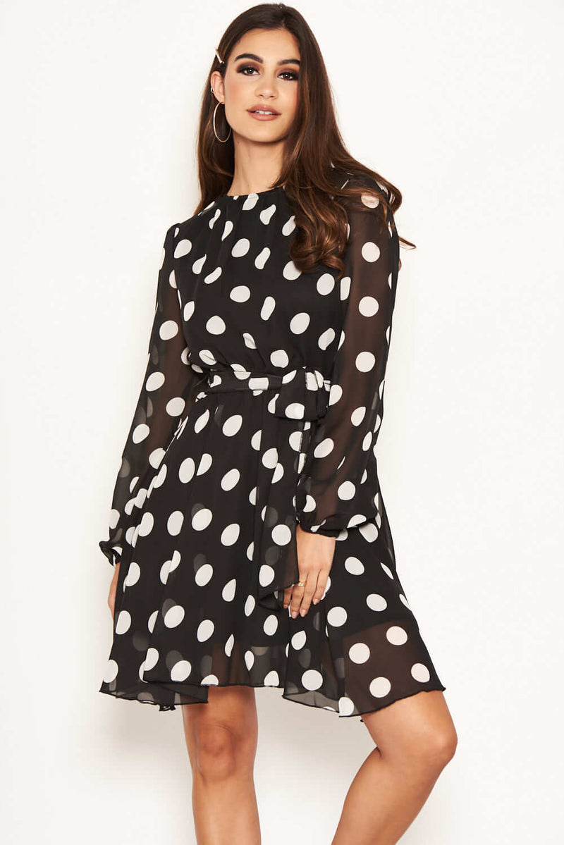 Monochrome Polka Dot Dress