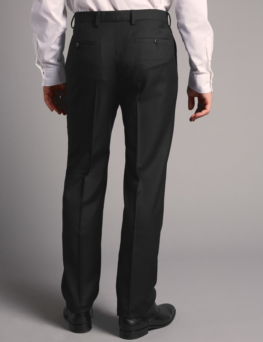 Autograph Black Tailored Fit Italian Wool Trousers