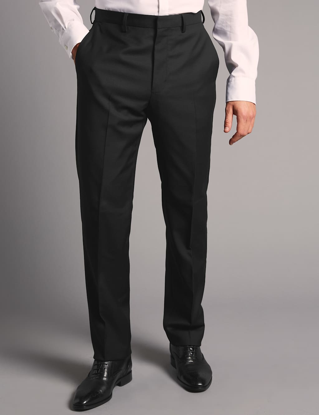Autograph Black Tailored Fit Italian Wool Trousers