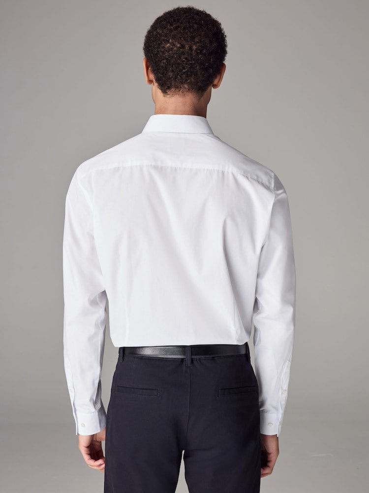 Easy Care Single Cuff Smart Slim Fit Shirt - White