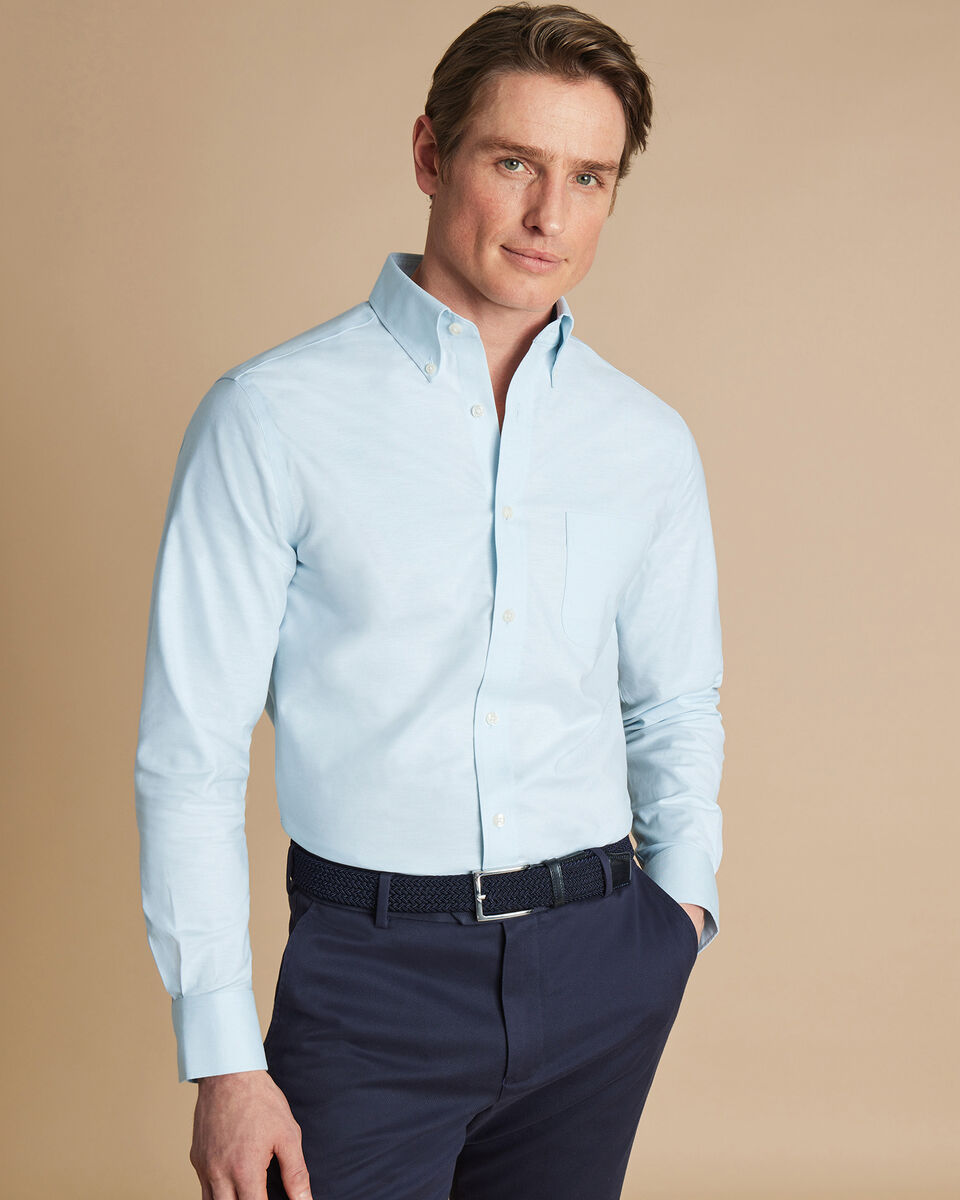 Non-Iron Stretch Oxford Extra Slim Fit Shirt - Sky Blue