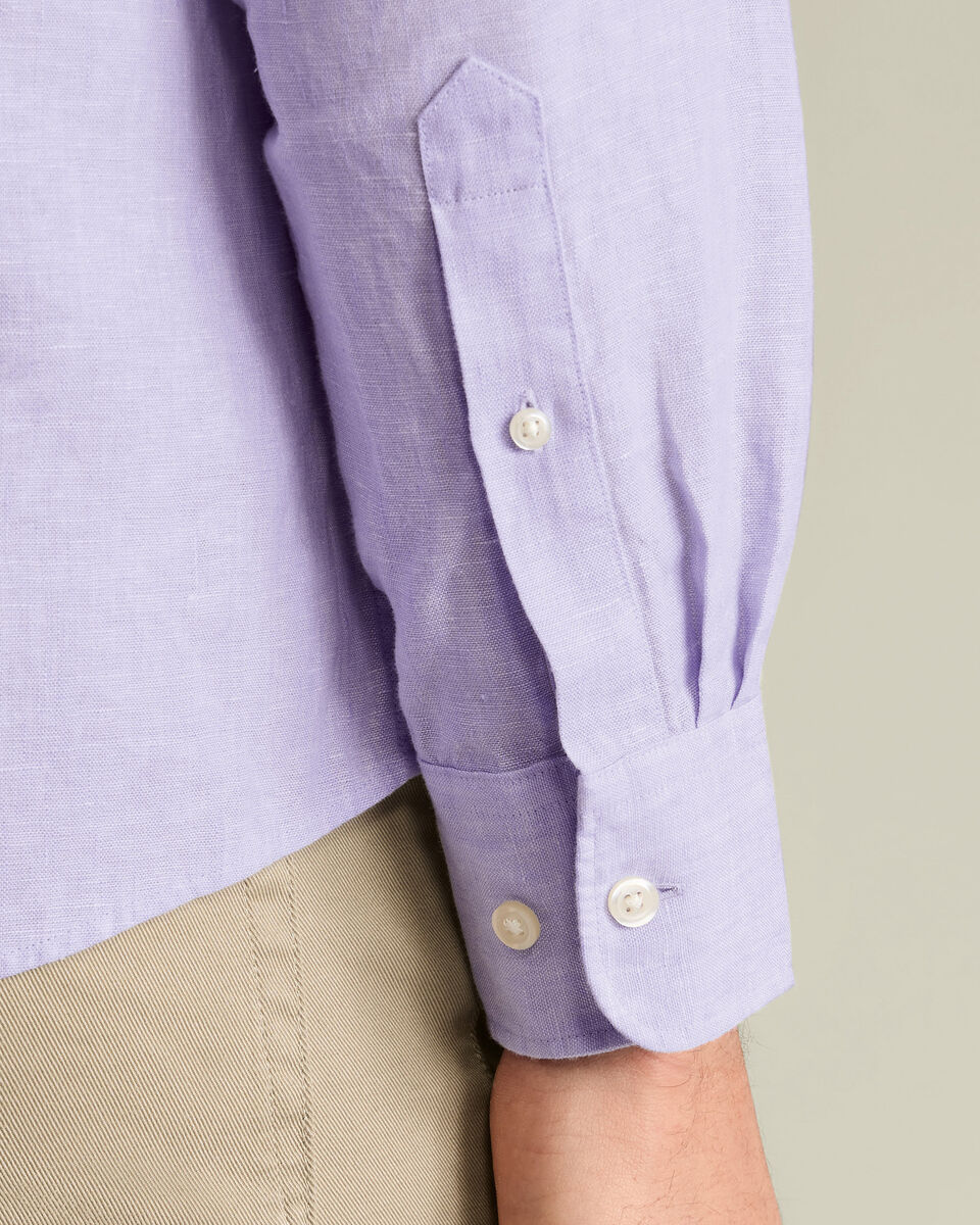 Pure Linen Classic Fit Shirt - lilac