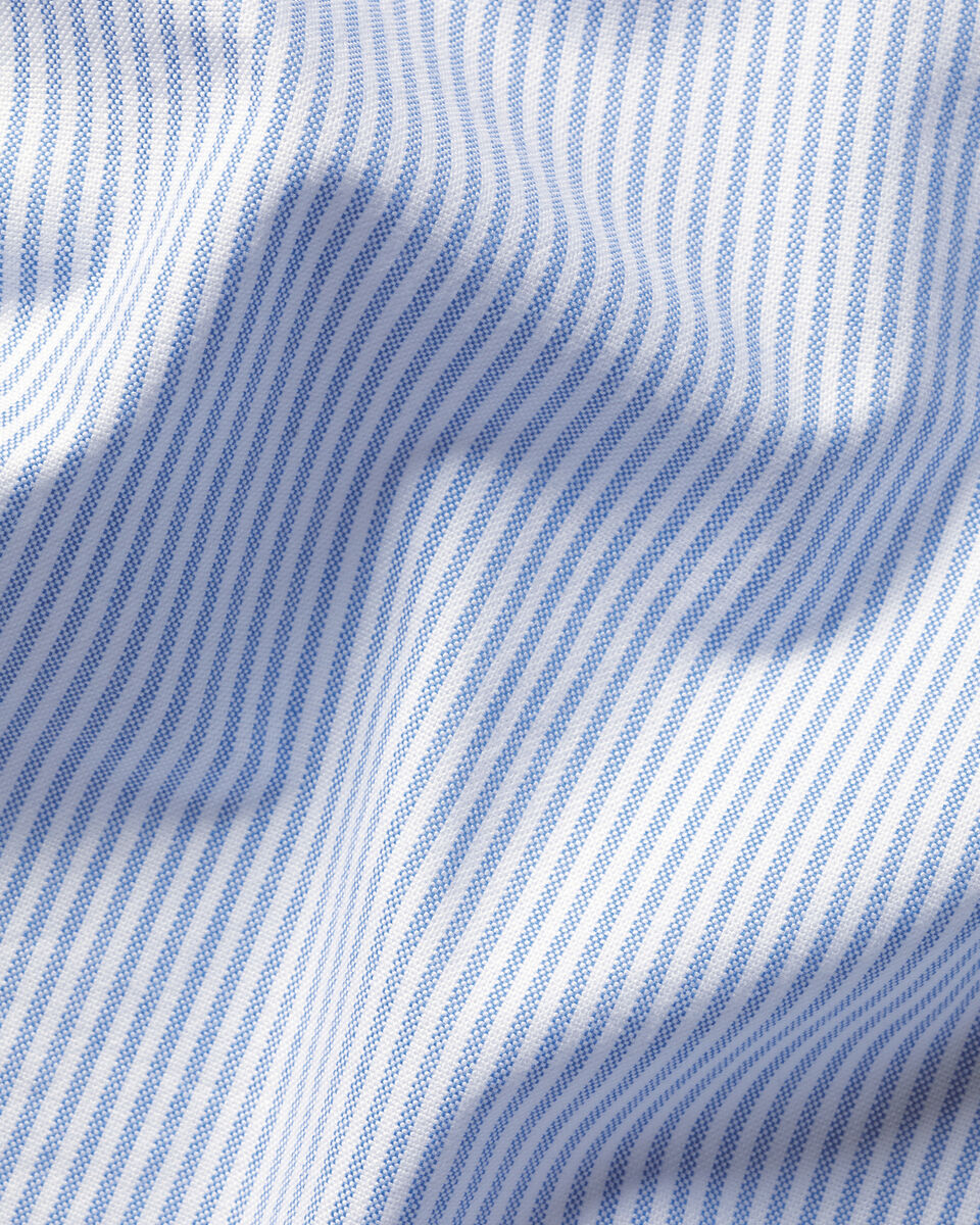 Stretch washed Oxford Stripe classic fit shirt - blue