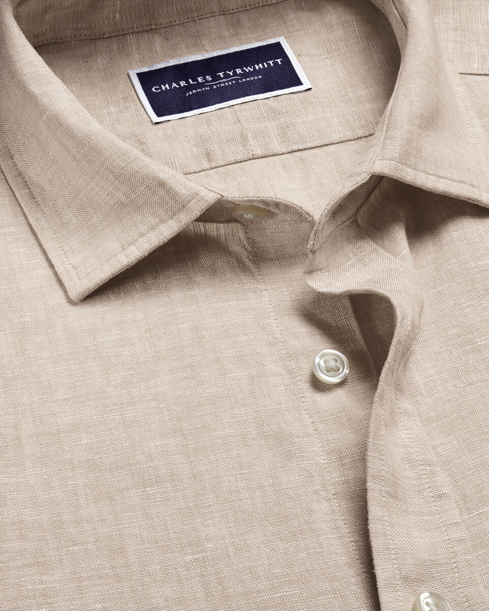 Pure Linen slim Fit Shirt - Oatmeal