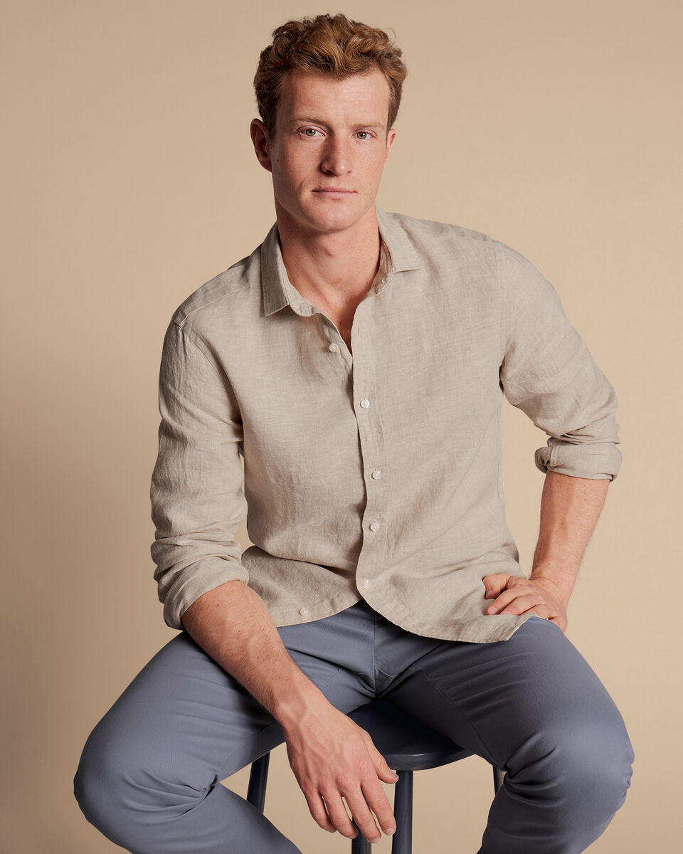 Pure Linen slim Fit Shirt - Oatmeal