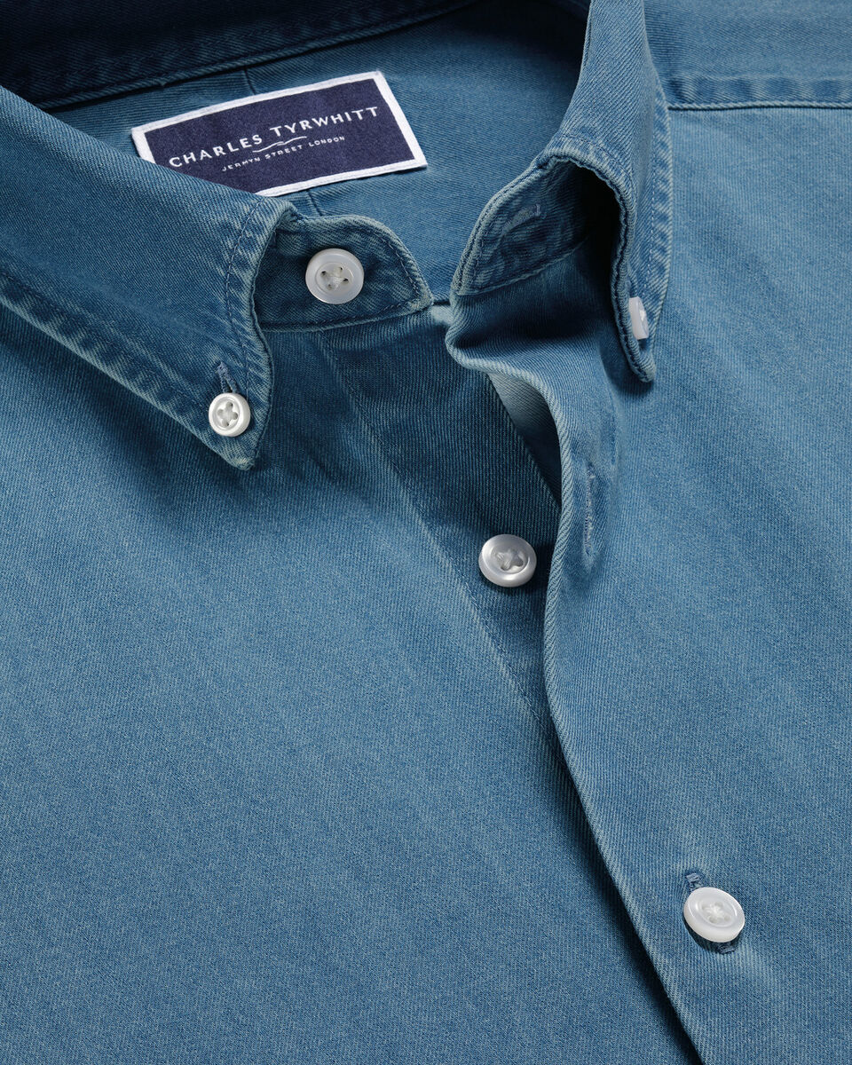 Button-Down Denim Classic Fit Shirt Ocean Blue