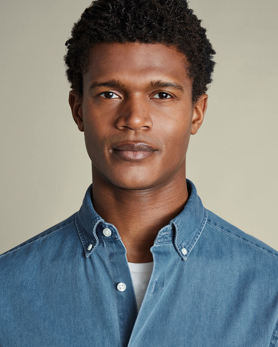 Button-Down Denim Classic Fit Shirt Ocean Blue