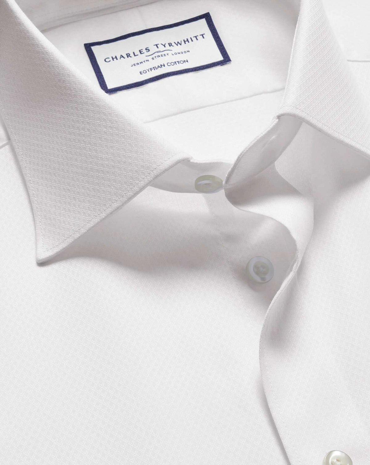 Luxury Ascot Weave Slim Fit Shirt - White