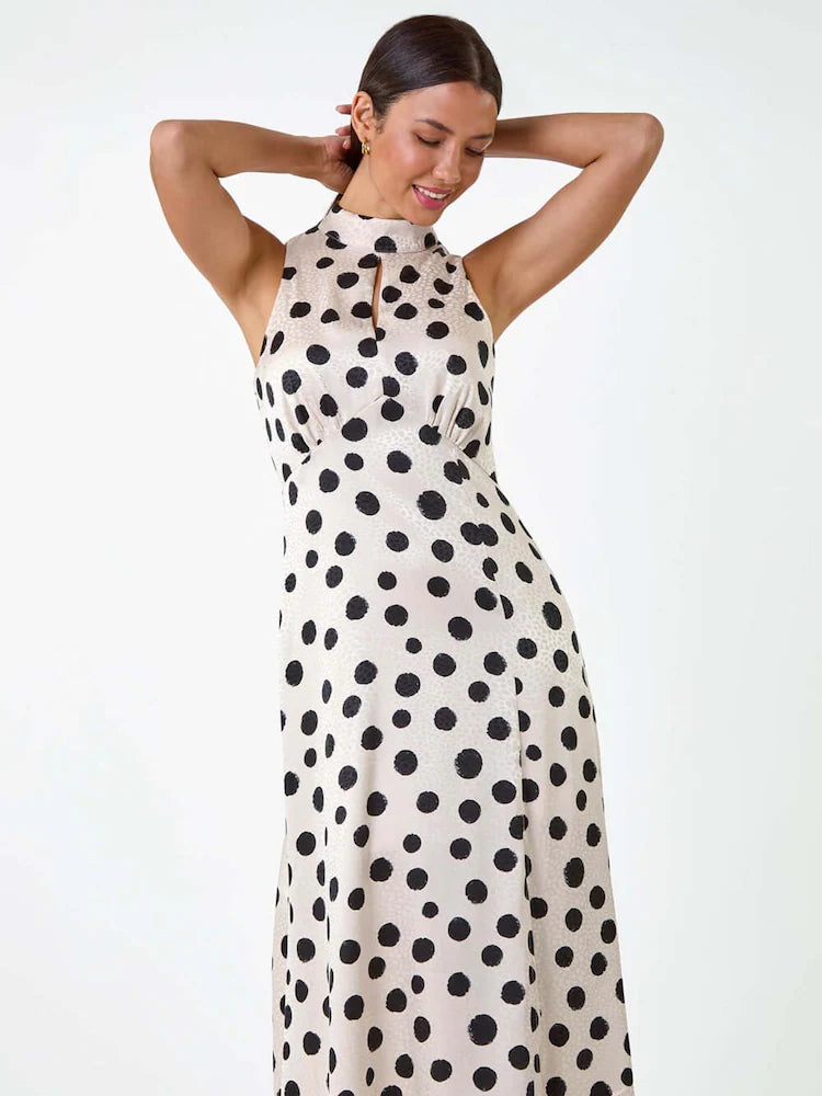 Halterneck Polka Dot Dress