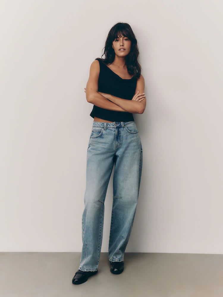 Bleach Darted Knee Barrel 100% Cotton Jeans