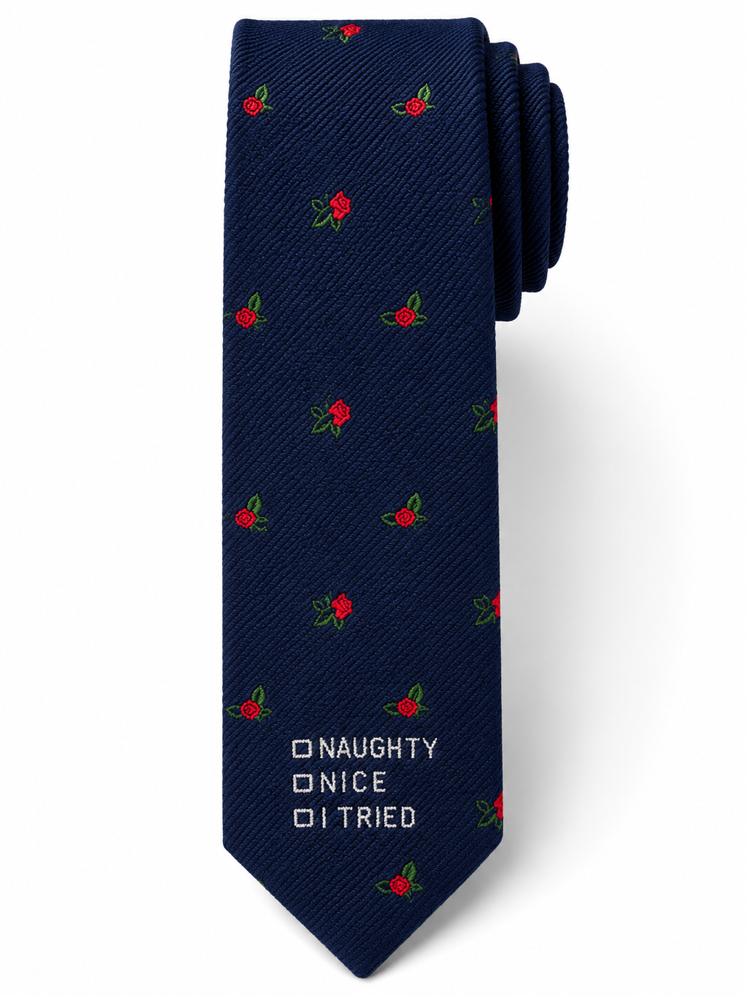 Embroidered Rose Novelty Tie