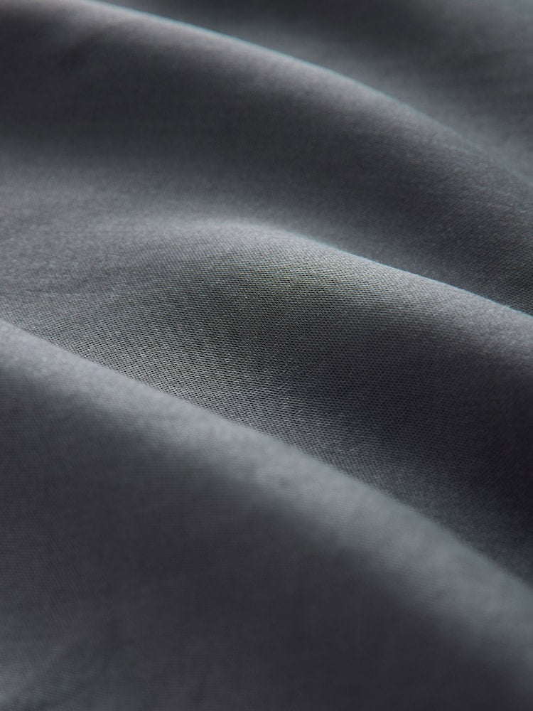 Charcoal Grey Satin Midi Skirt