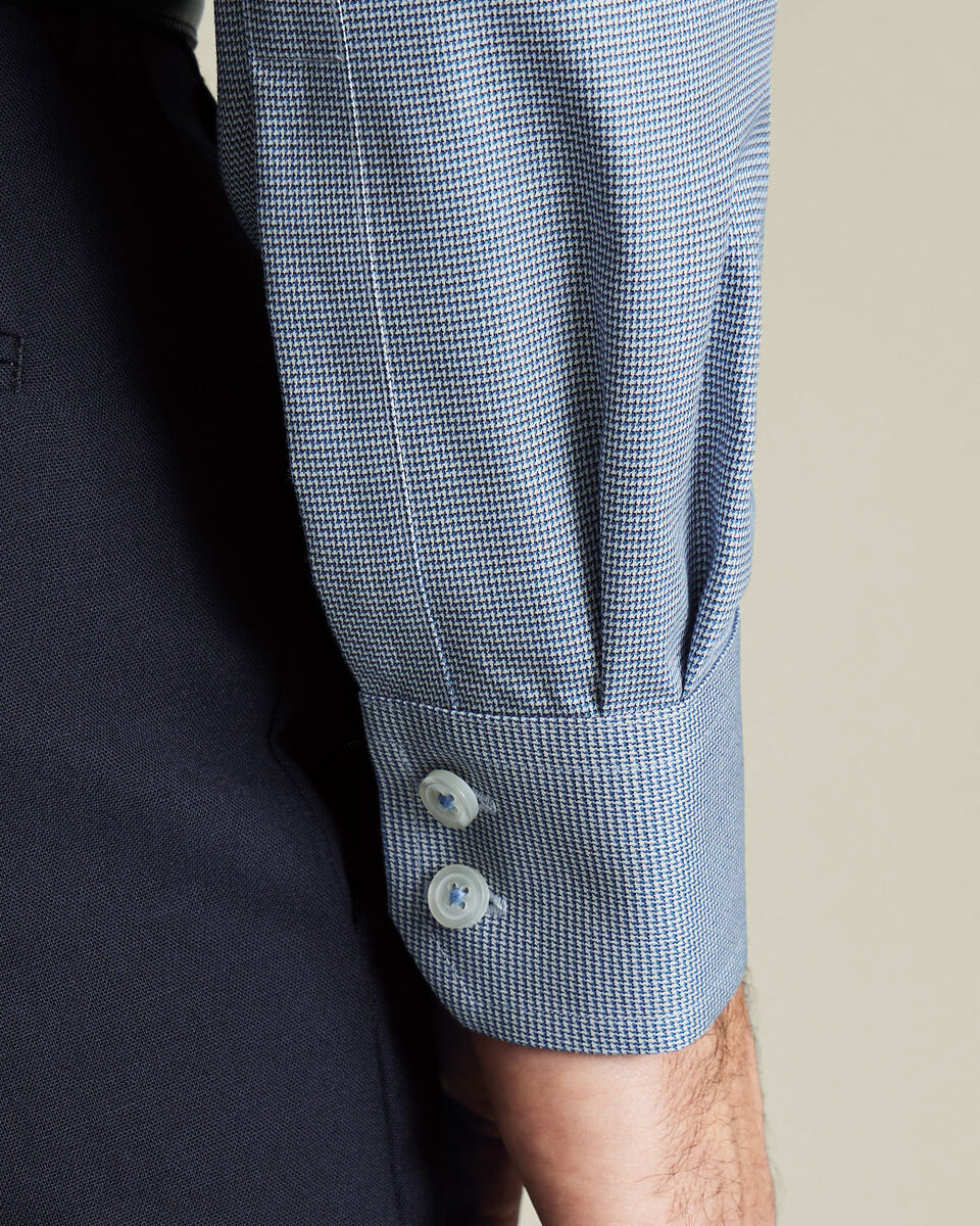Cutaway Collar Non-Iron Westminster Weave Slim Fit Shirt - Indigo Blue