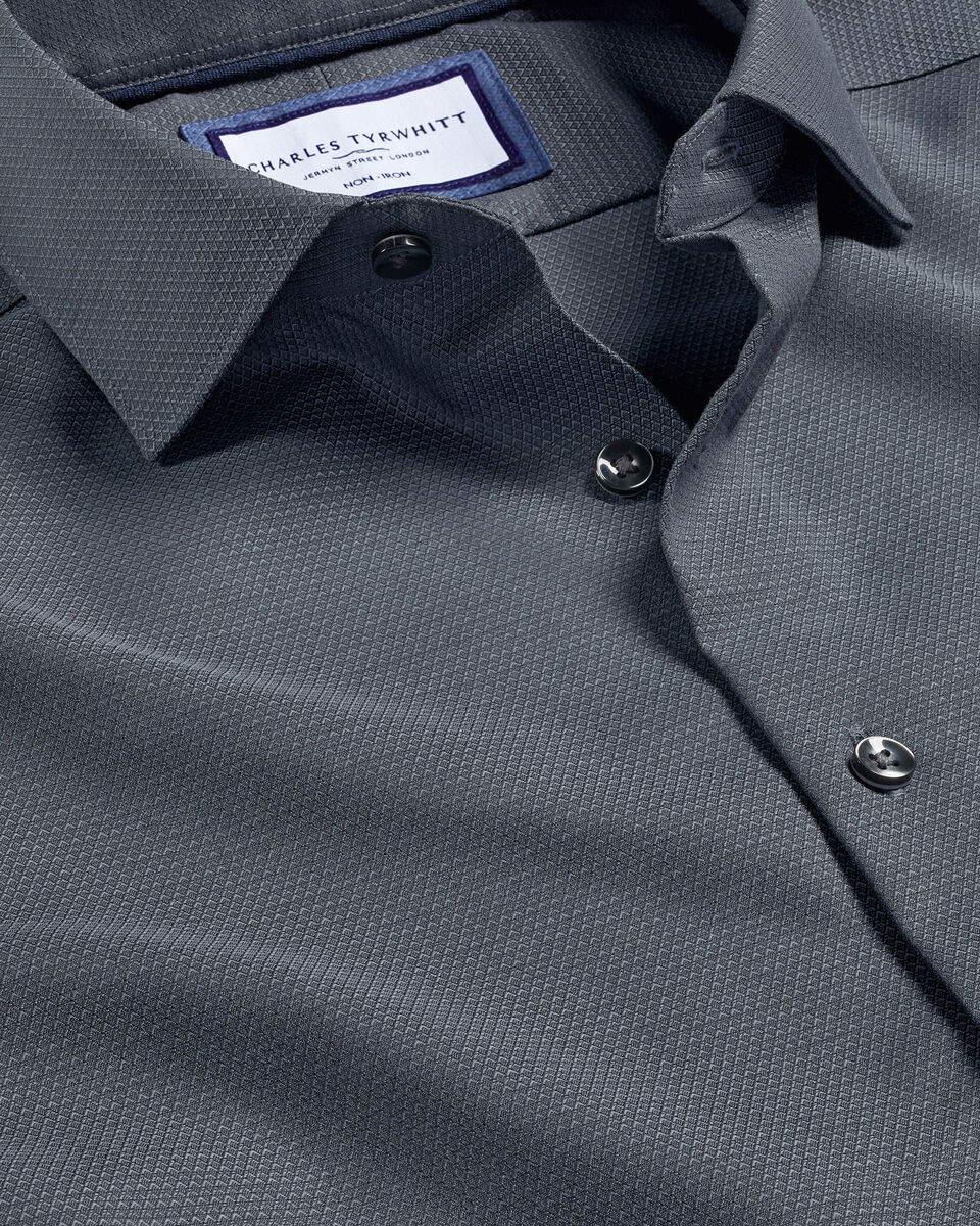 Non - Iron Diamond Texture Stretch Extra Slim Fit Shirt