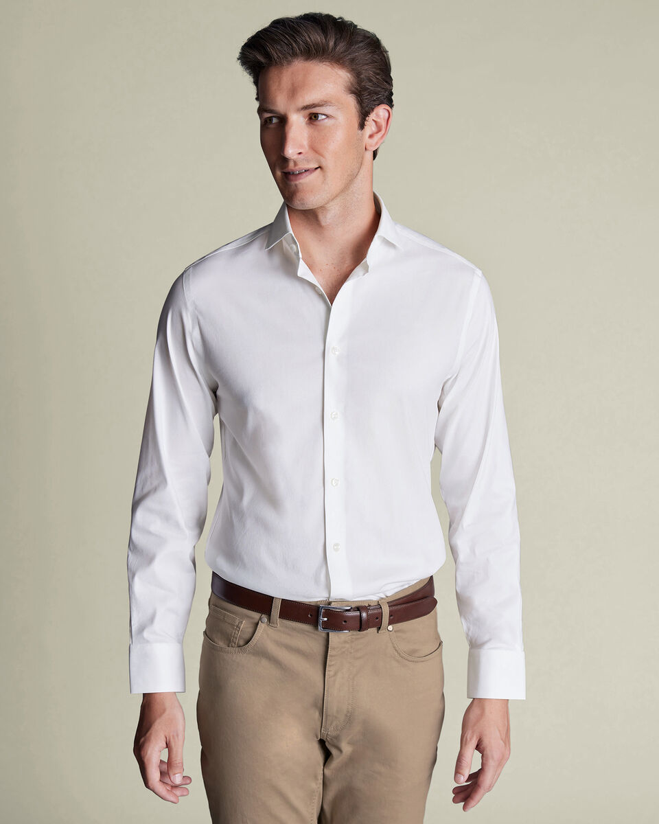 Non-Iron Performance Twill Slim Fit Shirt - White