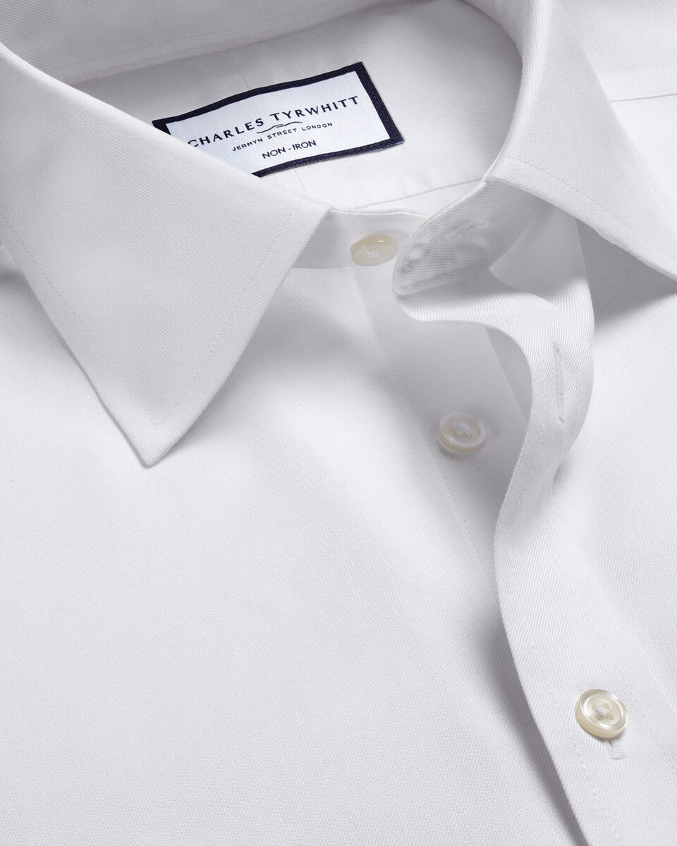 Non-Iron Twill Slim Fit Shirt - White