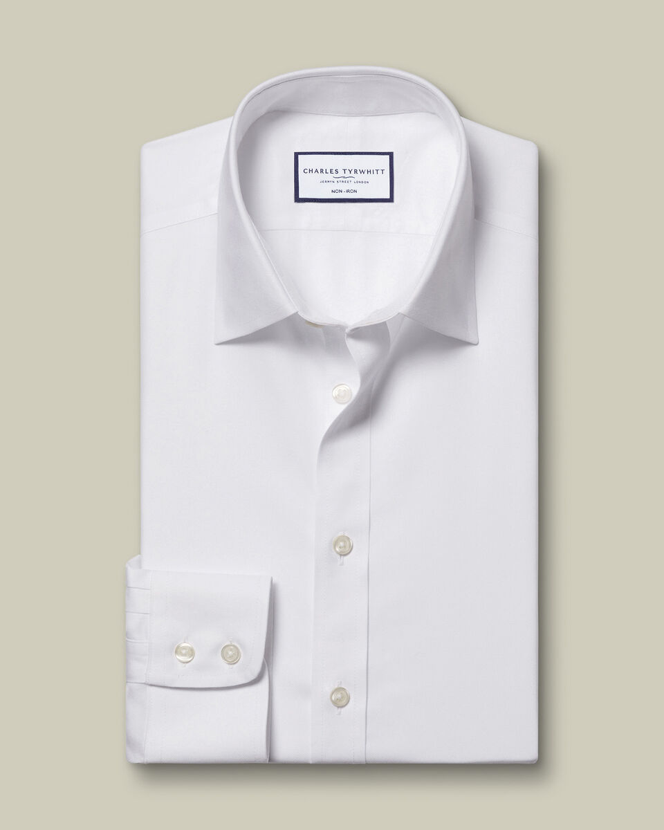 Non-Iron Twill Slim Fit Shirt - White