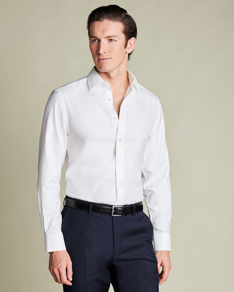 Non-Iron Twill Slim Fit Shirt - White