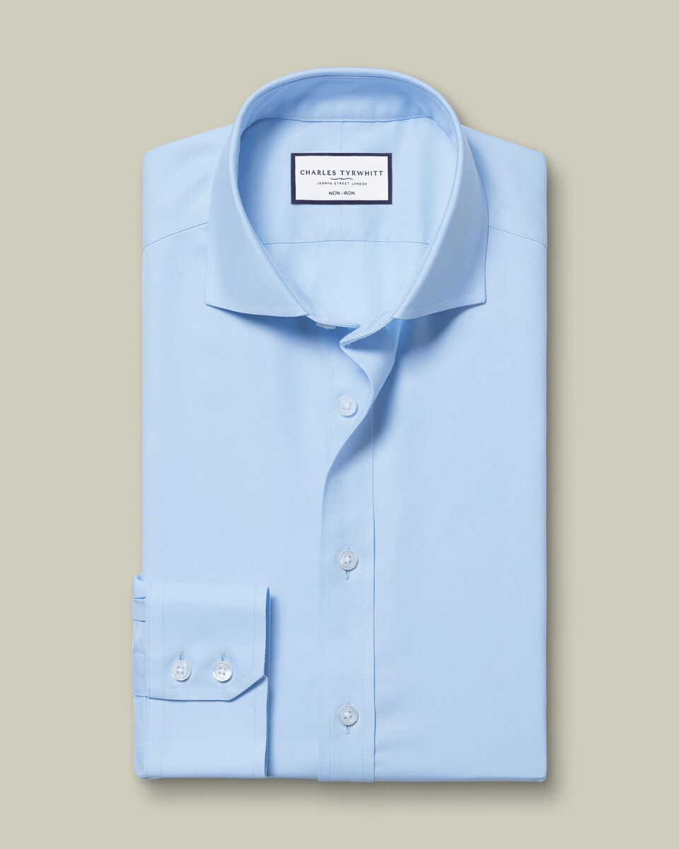 Cutaway Collar Non-Iron Twill Classic Fit Shirt Sky Blue
