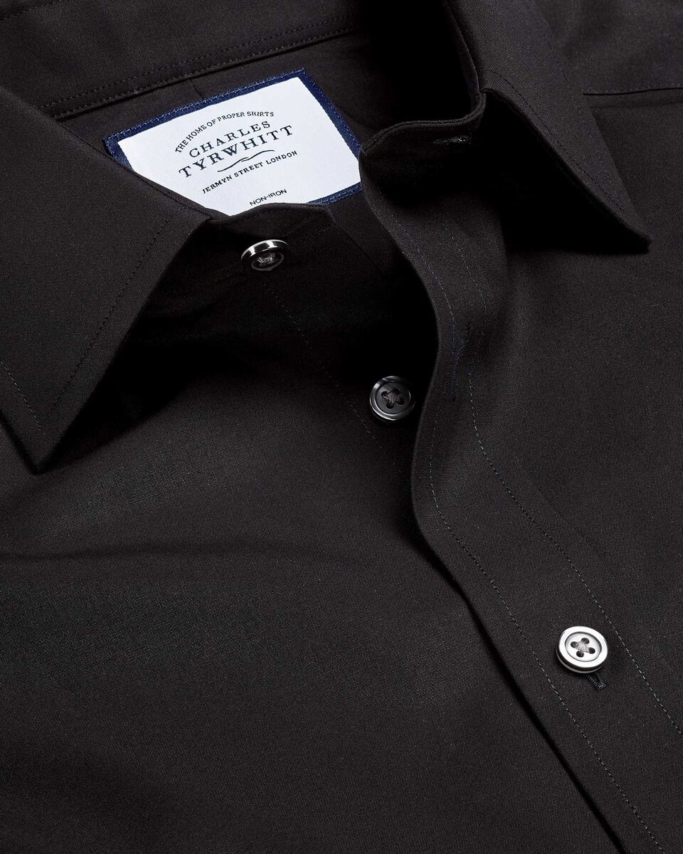 Black Non-Iron Poplin Slim Fit Shirt