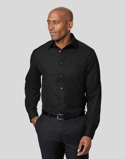 Classic Fit Non-Iron Poplin Shirt Black