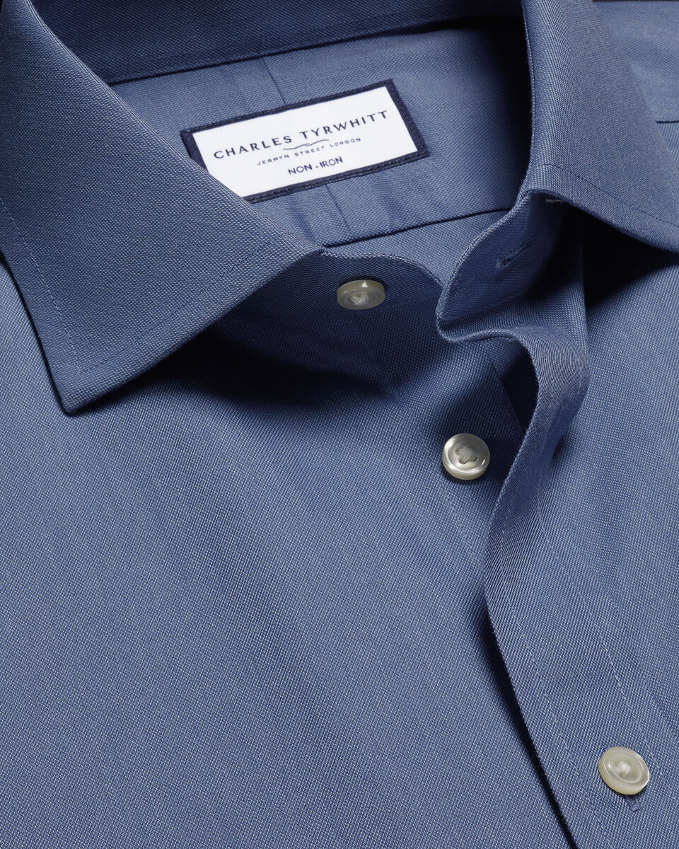 Non-Iron Twill Classic Fit Shirt - Indigo Blue