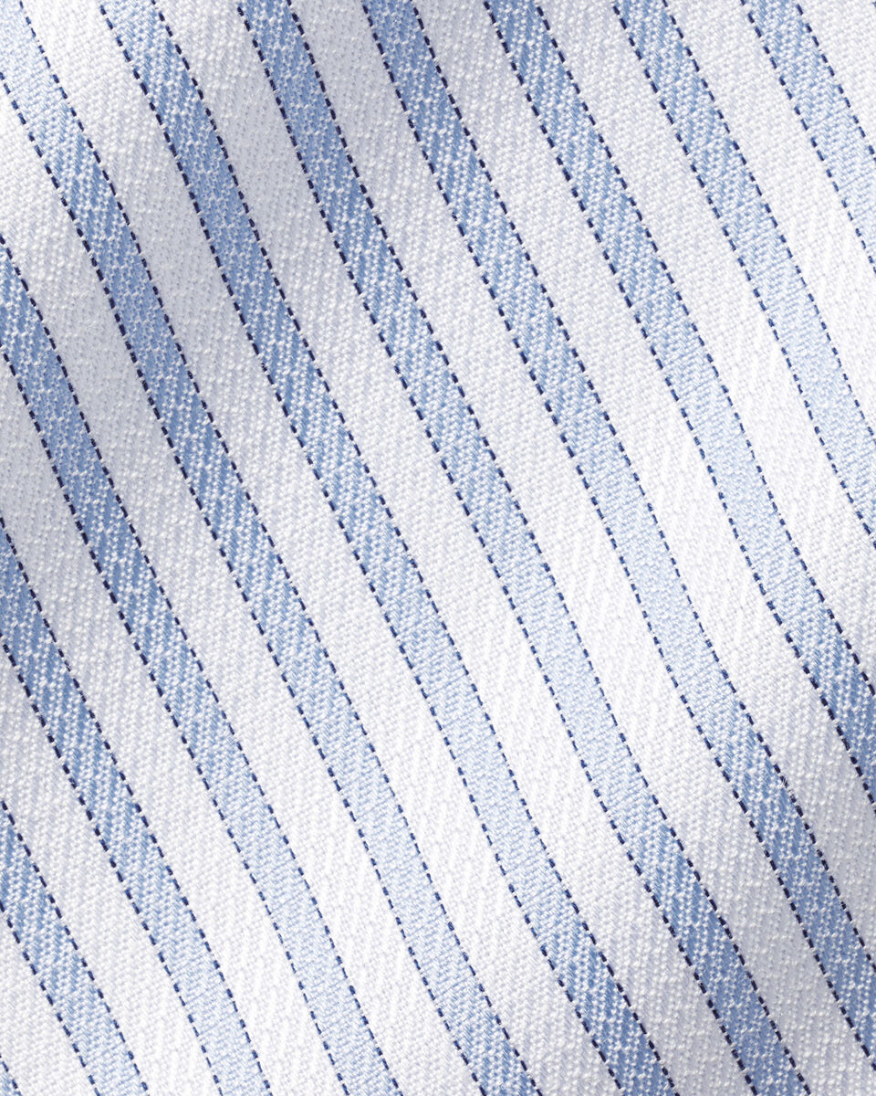 Cutaway Collar Egyptian Cotton Stripe Extra Slim Shirt - Sky Blue