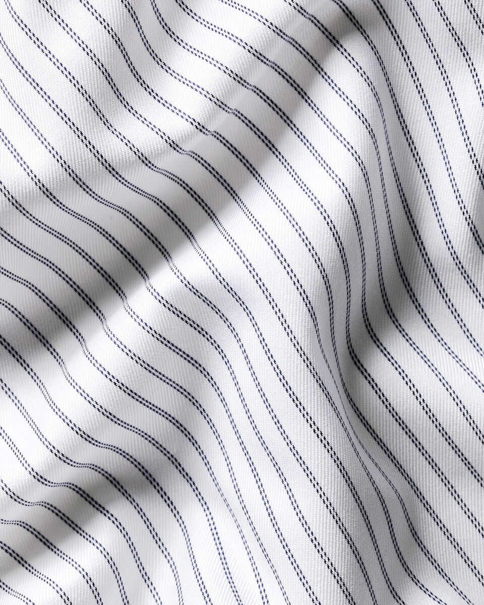 Slim Fit Cutaway Non-Iron Stripe Shirt - Mid Blue