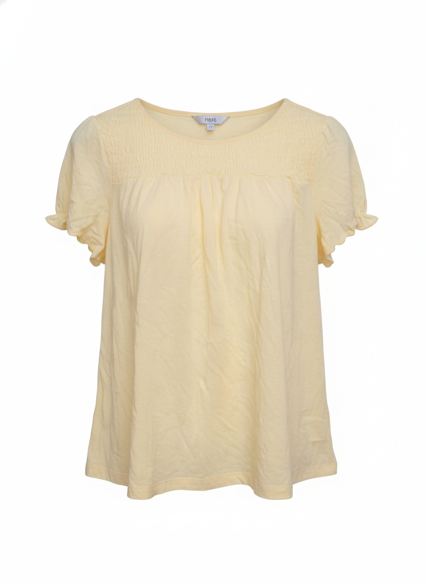 Yellow Shirred Top