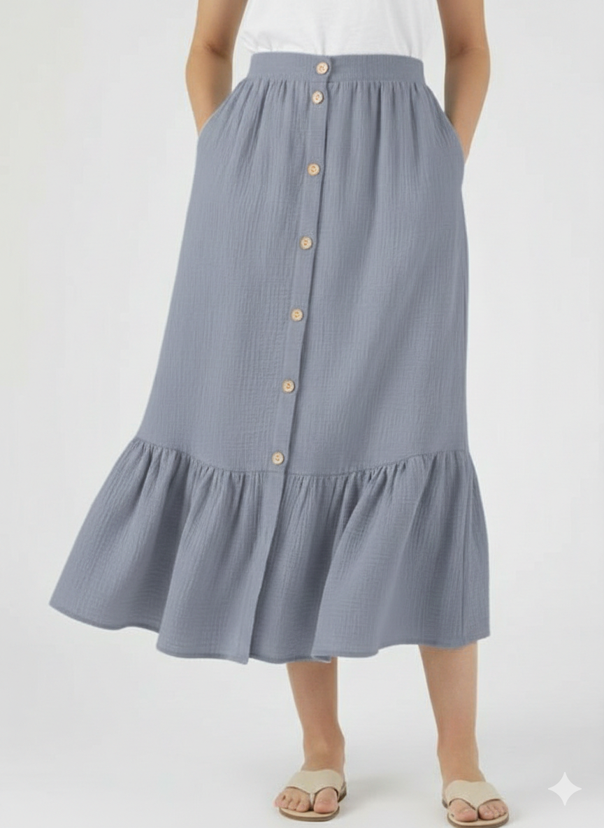 Icy Blue Tiered Skirt