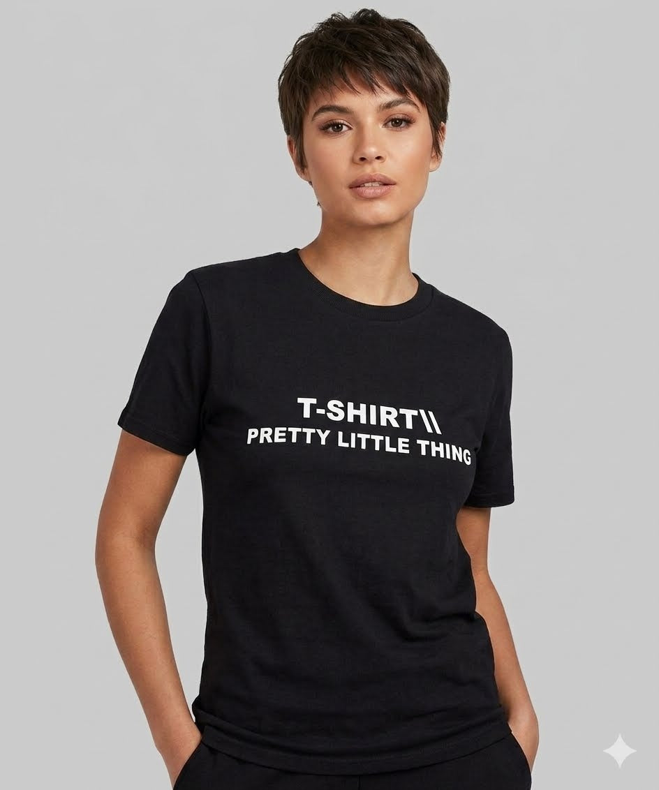 Pretty Little Thing Official Oversized T-shirt Black