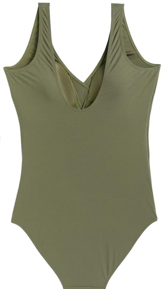 Khaki Ruched One Piece Swimsuit