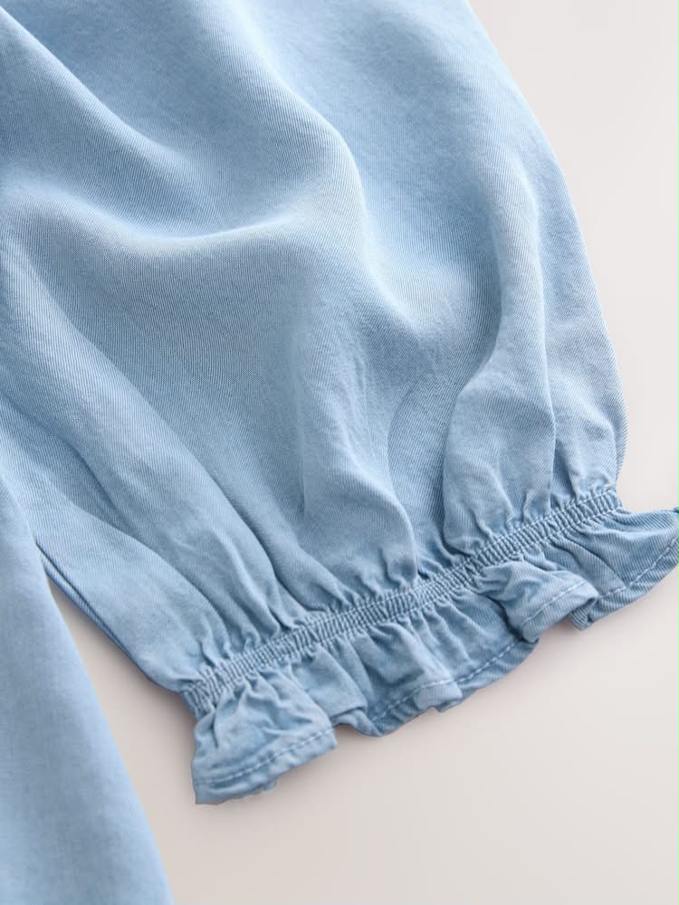 Bleach Blue Lightweight Lyocell Mini Summer Dress