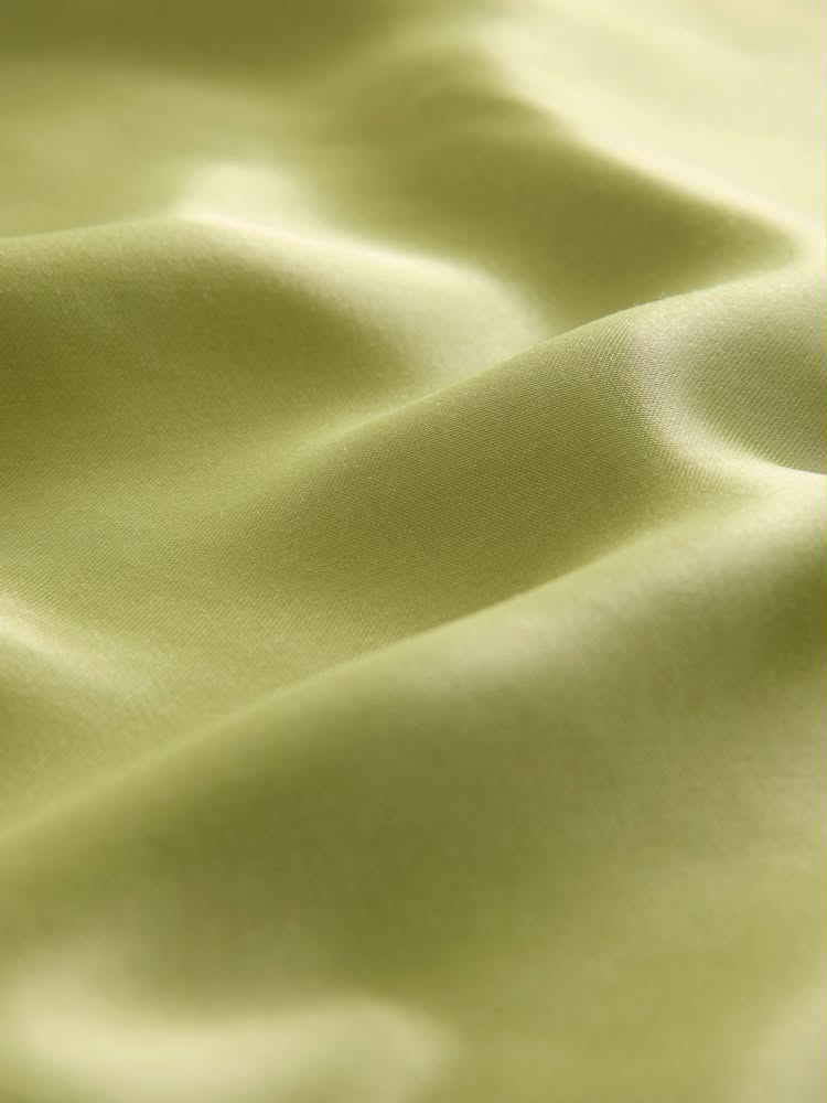 Green Satin Midi Skirt