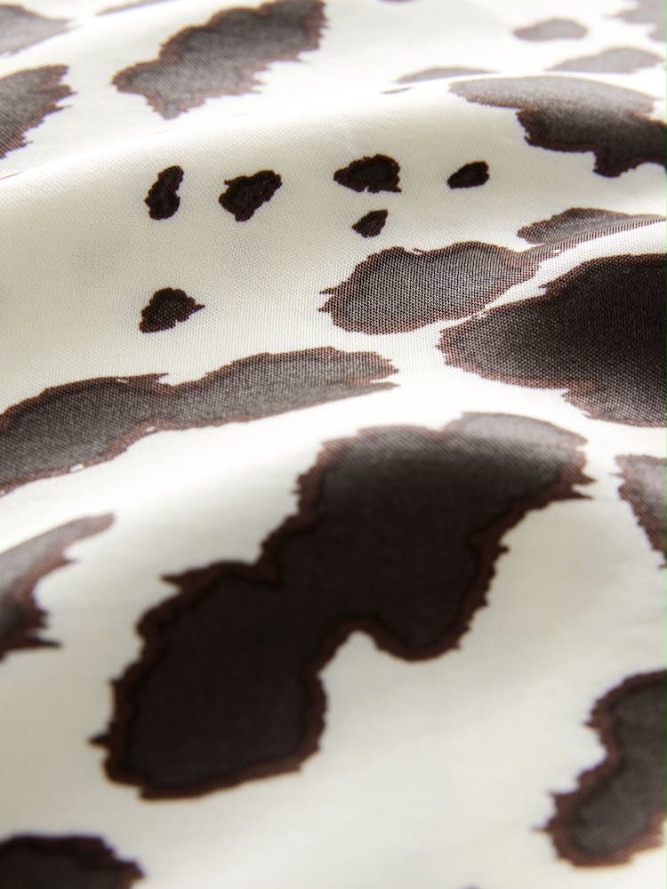 Tall Cow Print Satin Midi Skirt