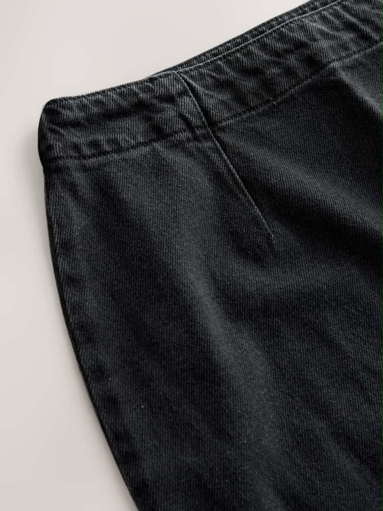 Black Denim Mini Skirt - Washed Black