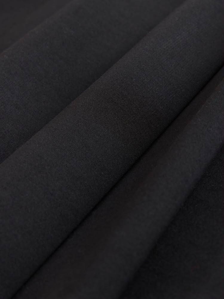 Black Mini Jersey Pleated Skirt