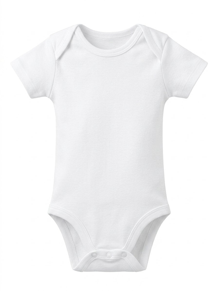 Classic White Short-Sleeve Baby Bodysuits (4-Pack)