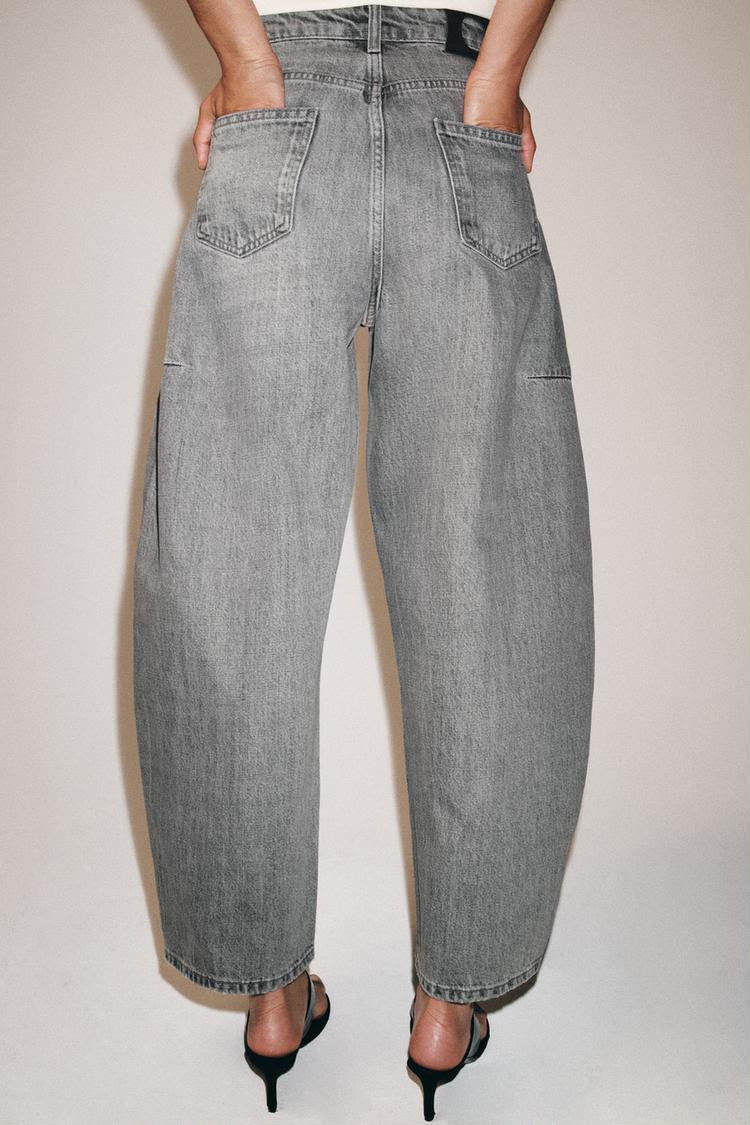 Zara Mid Rise Balloon Leg Jeans