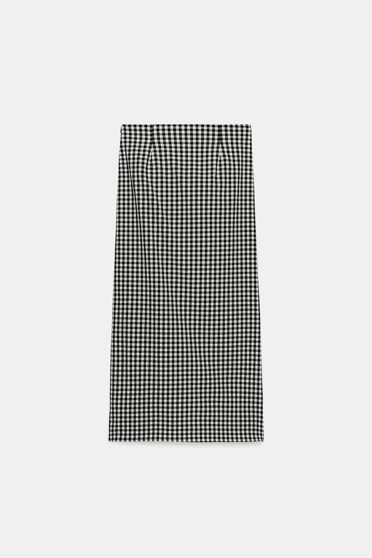 Zara Draped Gingham Skirt