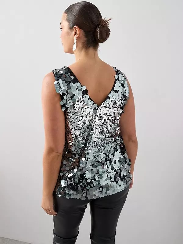 Curve Sequin V Neck Cami