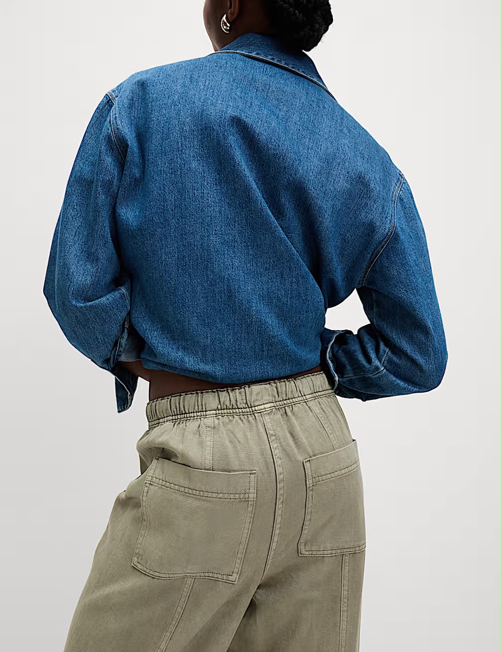 Drawstring Pull On Garment Dye Cropped Tropped Tapered Trouser