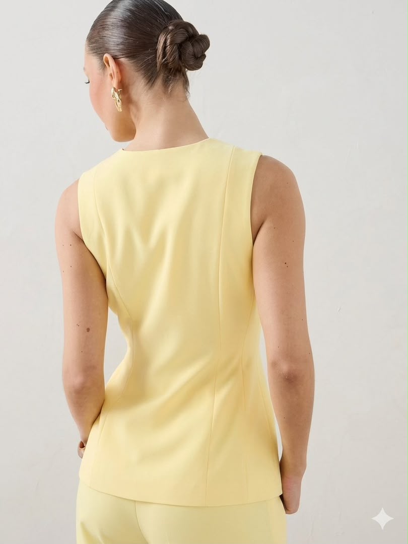 Hardware Detail Waistcoat Yellow