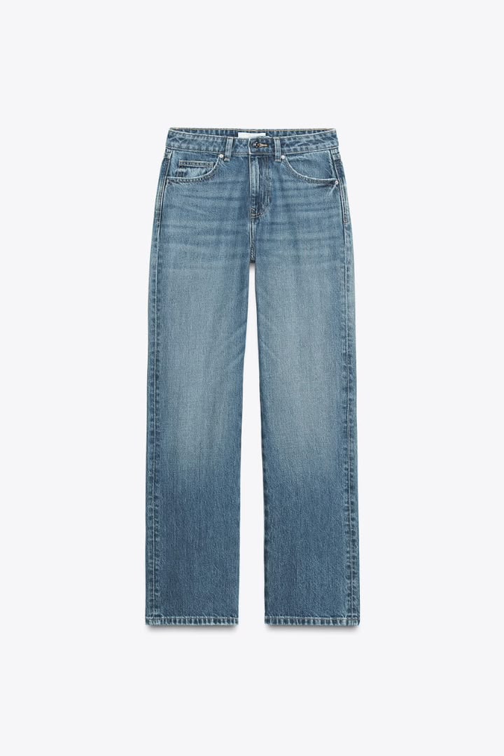 Zara Regular Fit High Waist Long Length Jeans