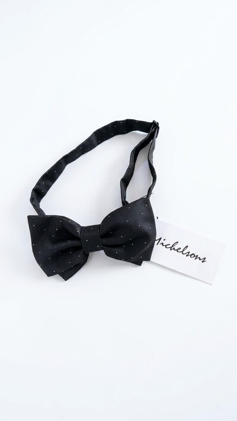 Pretied pin Dot Bow Tie