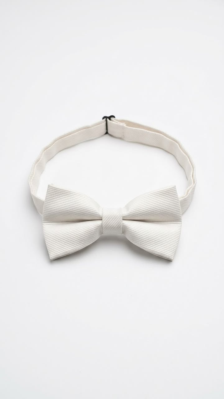 Off White Textured Pre-Tied Bow Tie